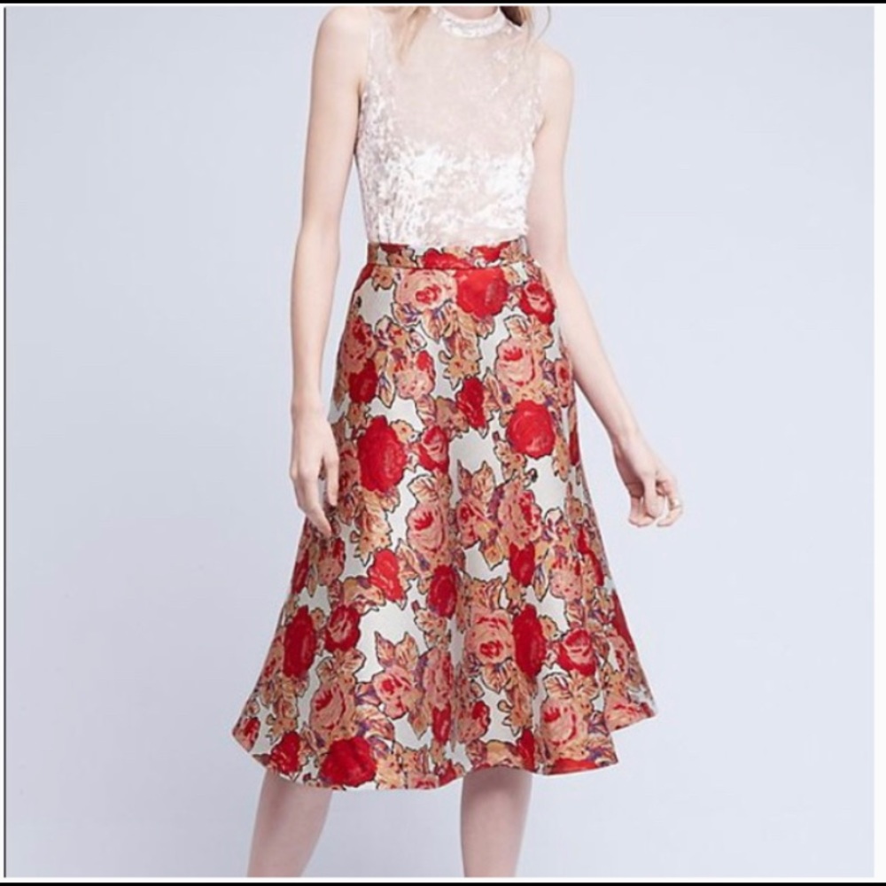 Anthropologie Rachel Antonoff Red Rose size 0